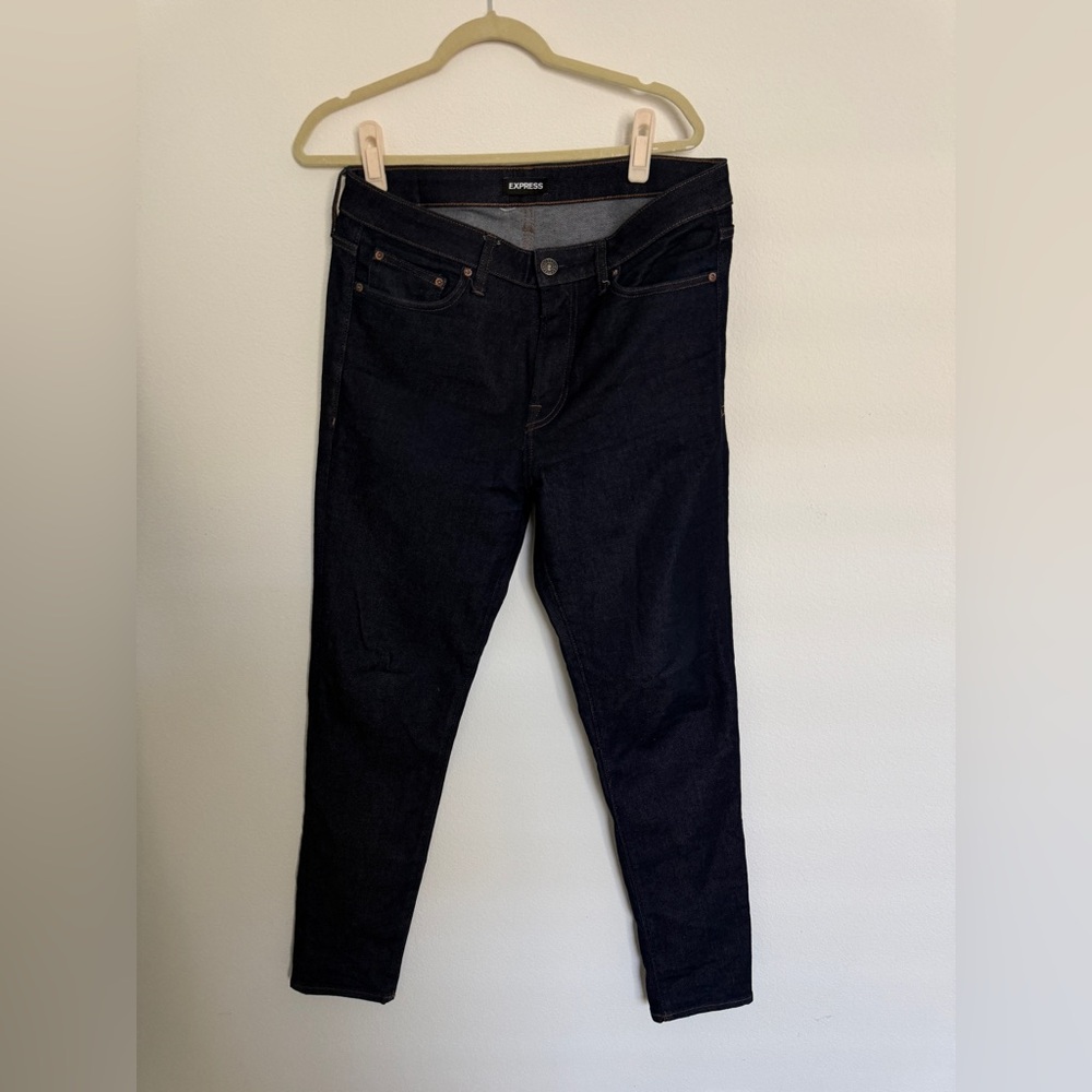 Express Dark Blue Athletic Skinny Jeans